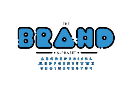 Stylized brand alphabet font vectorのイラスト素材