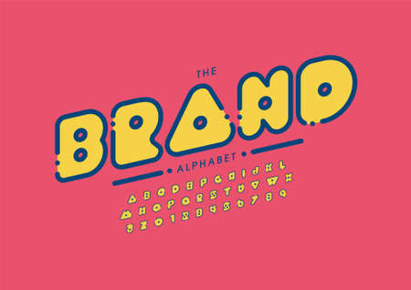 Stylized brand alphabet font vectorのイラスト素材
