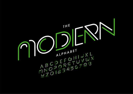 Stylized modern alphabet font vectorのイラスト素材