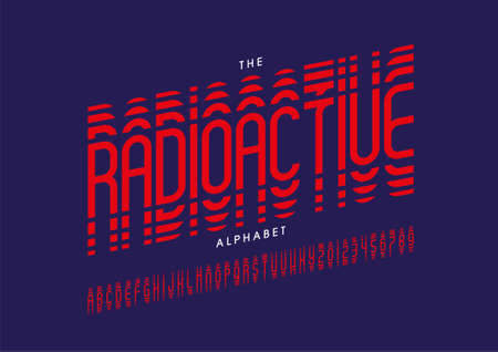 Stylized radioactive alphabet font vectorのイラスト素材