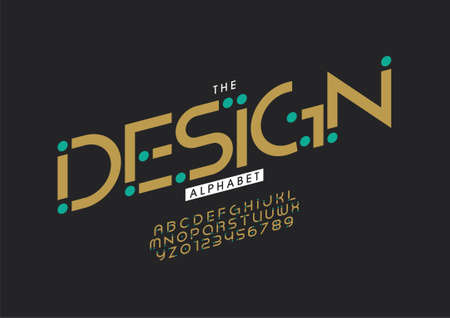 Stylized design alphabet font vectorのイラスト素材