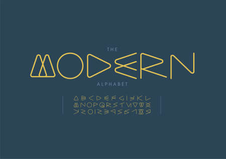Stylized modern alphabet font vectorのイラスト素材