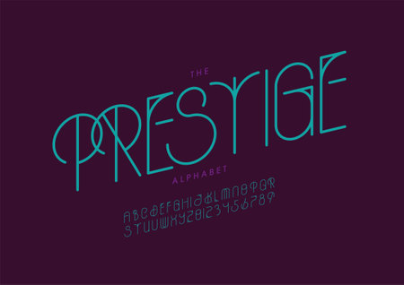 Stylized prestige alphabet font vectorのイラスト素材