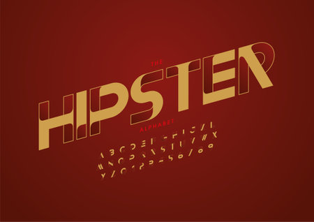 Stylized hipster alphabet font vectorのイラスト素材