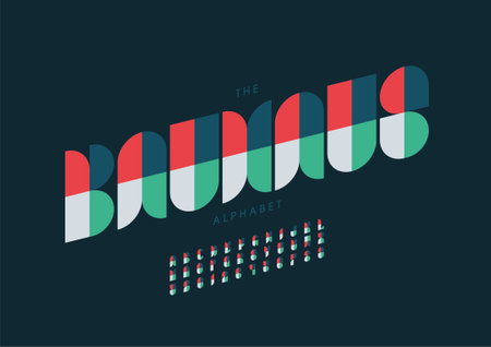 Stylized bauhaus alphabet font vectorのイラスト素材