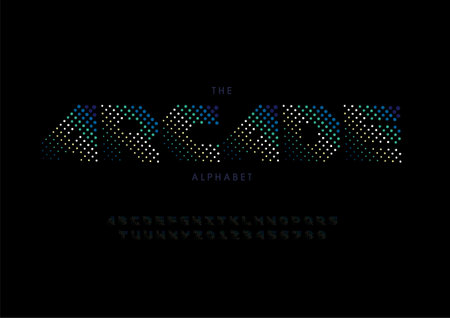 Stylized arcade alphabet font vectorのイラスト素材