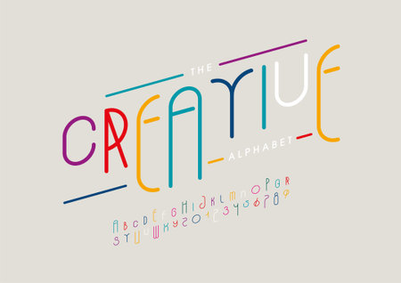 Stylized creative alphabet font vectorのイラスト素材