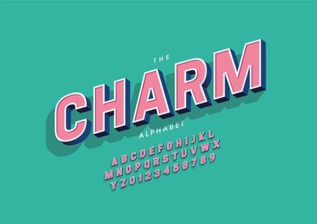 Stylized charm alphabet font vectorのイラスト素材