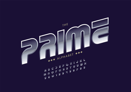 Stylized prime alphabet font vectorのイラスト素材