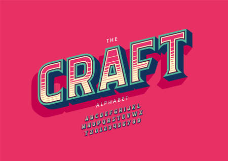 Stylized craft alphabet font vectorのイラスト素材