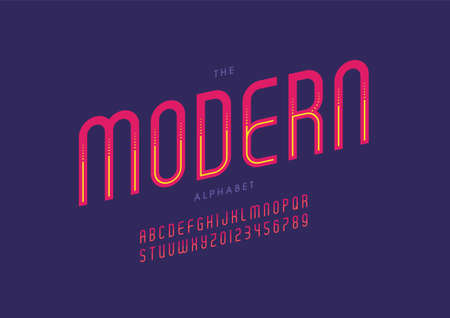 Vector of stylized modern alphabet and fontのイラスト素材