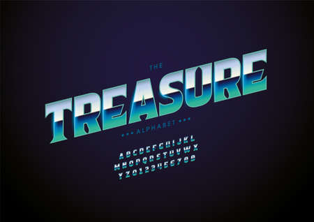 Vector of stylized treasure alphabet and fontのイラスト素材