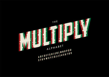 Vector of stylized multiply alphabet and font