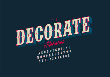 Vector of stylized decorate alphabet and fontのイラスト素材