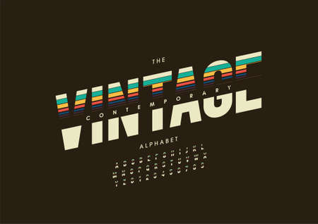 Vector of stylized vintage alphabet and fontのイラスト素材