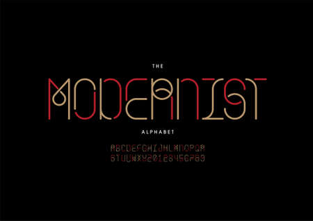 Vector of stylized modernist alphabet and fontのイラスト素材