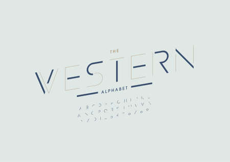 Vector of stylized western alphabet and fontのイラスト素材