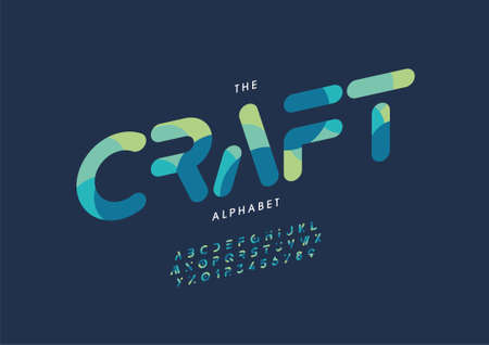 Vector of stylized craft alphabet and fontのイラスト素材