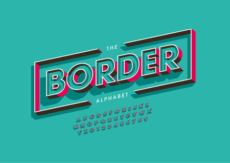 Vector of stylized border alphabet and fontのイラスト素材