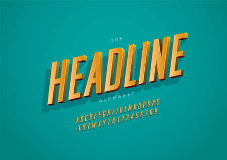 Vector of stylized headline alphabet and fontのイラスト素材