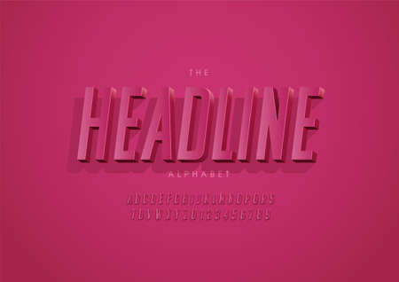 Vector of stylized headline alphabet and fontのイラスト素材