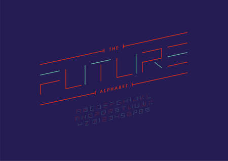 Vector of stylized future alphabet and fontのイラスト素材