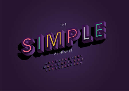Vector of stylized simple alphabet and fontのイラスト素材