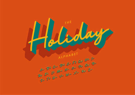 Vector of stylized holiday alphabet and font