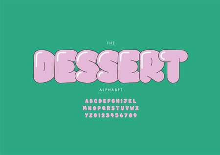 Vector of stylized dessert alphabet and fontのイラスト素材