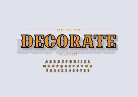 Vector of stylized decorate alphabet and fontのイラスト素材