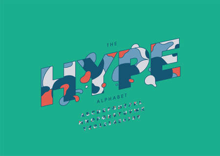 Vector of stylized hype alphabet and fontのイラスト素材