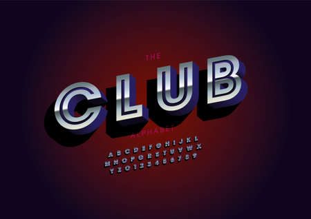 Vector of stylized club alphabet and fontのイラスト素材