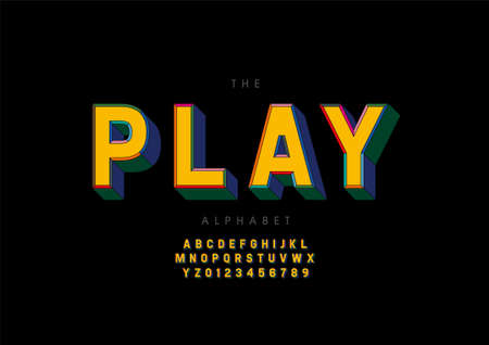 Vector of stylized play alphabet and fontのイラスト素材