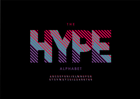 Vector of stylized hype alphabet and fontのイラスト素材