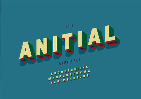 Vector of stylized anitial alphabet and fontのイラスト素材