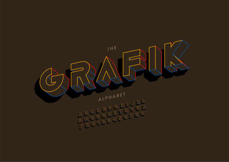 Vector of stylized grafik alphabet and fontのイラスト素材
