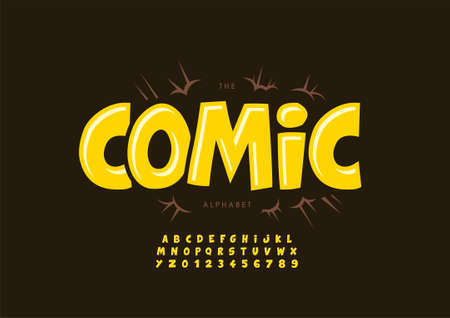 Vector of stylized comic alphabet and fontのイラスト素材