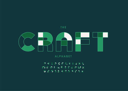 Vector of stylized craft alphabet and fontのイラスト素材