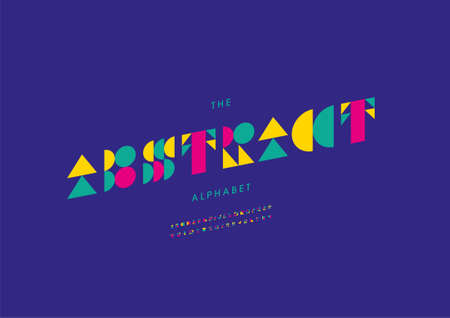 Vector of stylized abstract alphabet and fontのイラスト素材
