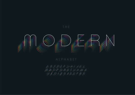 Vector of stylized modern alphabet and fontのイラスト素材