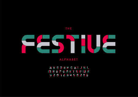 Vector of stylized festive alphabet and fontのイラスト素材