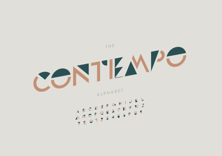Vector of stylized contempo alphabet and fontのイラスト素材