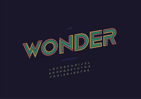 Vector of stylized wonder alphabet and fontのイラスト素材