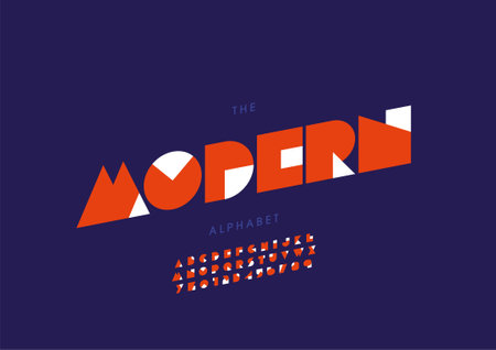 Vector of stylized modern alphabet and fontのイラスト素材