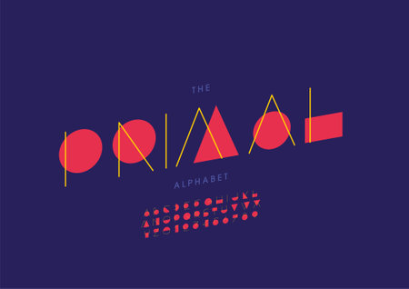 Vector of stylized primal alphabet and fontのイラスト素材