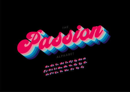 Vector of stylized passion alphabet and fontのイラスト素材