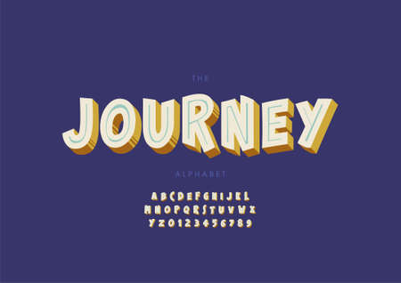 Vector of stylized journey alphabet and fontのイラスト素材