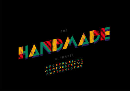 Vector of stylized handmade alphabet and fontのイラスト素材