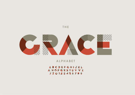 Vector of stylized grace alphabet and fontのイラスト素材