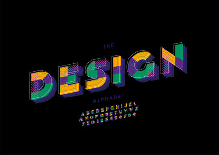 Vector of stylized design alphabet and fontのイラスト素材